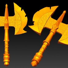 magic steel axe 3d print model - Mito3D