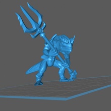 kuo-toa deep fish-man warrior toys & games creature dragons dungeons warhammer cthulhu supported 3d print model - Mito3D