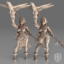 elven summoner fantasy pin-up 2 exotic version included store 3d print model - Mito3D