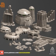 savaş bölge 3d baskı tasarımlar paket gotik fütüristik kale sığınak siperler kalıntılar arazi manzara oyunları masaüstü 40k fantezi star Warhammer tau bilimkurgu 3d print model - Mito3D