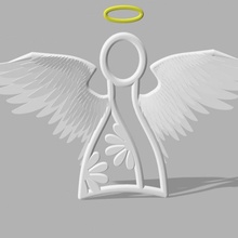 angel - wall decoration & garden wings halo 3d print model - Mito3D