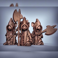 mousle cultist troops pre supported toys & games rpg mouse dungeonsanddragons dnd pathfinder tabletopgames anthropomorphic humblewood burrowsandbadgers 3d print model - Mito3D