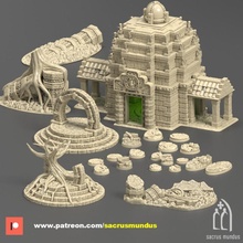 kalıntılar quyllur huasi Antik yabancı tapınak şakak mabet yıldız kapıları üsler 3d baskı tasarımlar arazi manzara savaş oyunları masaüstü 40k Aztek fantezi Maya star Warhammer 3d print model - Mito3D