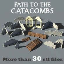path catacombs tabletop door dragons fence lever warhammer wood wall necromunda bridge brick room dungeon crawler skirmish lava modulable warcry catacomb 3d print model - Mito3D