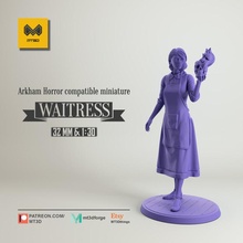 waitress - arkham horror compatible toys & games miniatures miniature arkhamhorror 3d print model - Mito3D