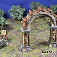 forgotten temple - set scenery free arch aztec terrain warhammer d&d pathfinder wargamming 3d print model - Mito3D