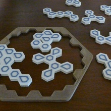 Polyhex Puzzle Spielzeuge Spiele Mathematik Fliesen 3d print model - Mito3D