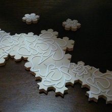 infinite puzzle - koch snowflakes toys & games mathematics fractal tessellation 3d print model - Mito3D