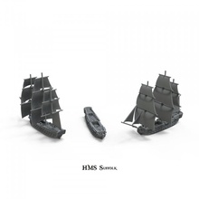 hms suffolk spare parts ship wars wargame battle master commander patrick o'brian's sails naval age sail 3d print model - Mito3D
