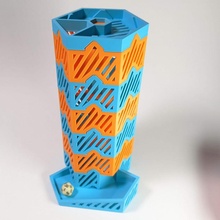 hex dice tower tabletop die fun game games toy assembly roll nosupports 3d print model - Mito3D