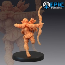 elf bekçi oyuncu karakter kadın okçu oyuncaklar oyunlar ok fantezi orman Ortaçağa ait rpg Warhammer düşman eğilmek masaüstü zindan dnd 3d print model - Mito3D