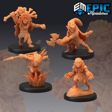 goblin warrior set forest encounter collection toys & games fantasy medieval monster rpg warhammer enemy tabletop dungeon dnd pathfinder shaman npc 3d print model - Mito3D