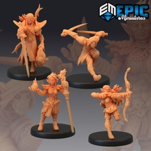 elf player character set forest encounter collection toys & games archer fantasy enemy assassin tabletop ranger dungeon paladin rogue dnd pathfinder druid npc 3d print model - Mito3D