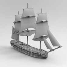 60 guns ship line battle wars wargame trafalgar sails naval age sail 3d print model - Mito3D