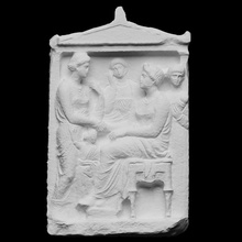 funerario stele ogni Sokrates aristonics scansione marmo louvre 3dprintable 3d print model - Mito3D