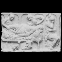 relief sculpture death greek hero meleager scan louvre 3dprintable 3d print model - Mito3D