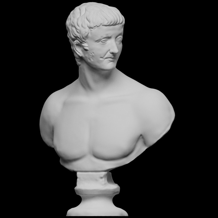 büst Tiberius Roma imparator ad 14 37 taramak Louvre 3dprintable 3D print model - Mito3D