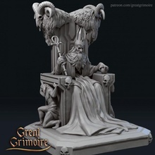 emperador Rey tarot Fantasía oscura trono grimorio muerte 3d print model - Mito3D