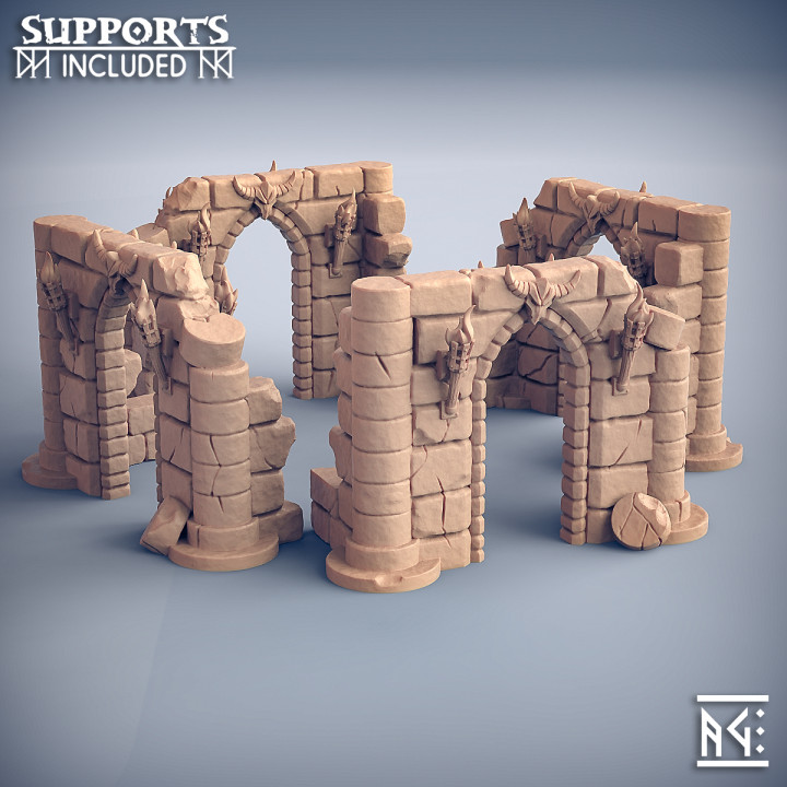 torm scatter ruin - dragonguard terrain piece store decoration dragons dungeons fantasy mini prop miniature dragonborn tabletop supports wargame dnd rp artisan guild presupported supported gttrpg 3D print model - Mito3D