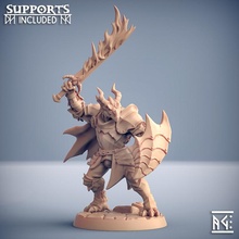 dragonguard modulare negozio draghi dungeon fantasia mini rpg miniatura dragonide tavolo supporti gioco guerra dnd cavalieri guardie ttrpg unità artigiano gilda presupposto supportato 3d print model - Mito3D