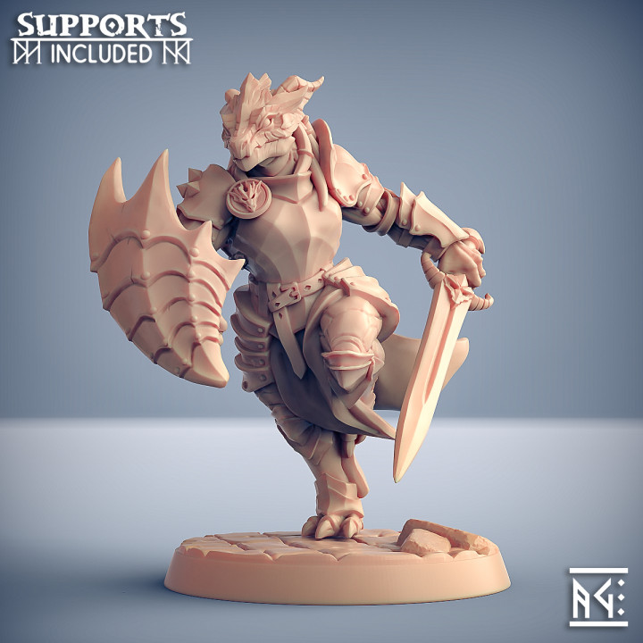 dragonguard modular dama Tienda dragones mazmorras fantasía mini rpg miniatura dracónido mesa apoya ttrpg artesano gremio presupuesto soportado 3D print model - Mito3D