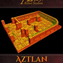 aztlan sized aztec barbarian mayan modular terrain tiles openlock mesoamerican tileset incan dragonbite dragonlock primal chult dungeonlock 3d print model - Mito3D