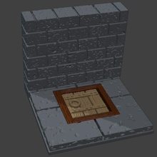 cut-stone trap door floors tabletop rpg terrain openforge dungeon tiles d&d pathfinder 3d print model - Mito3D