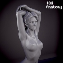 18k anatomi Kadın yeniden düzenlendi mağaza Sanat güzel vücut kadın rpg seksi minyatür çıplak masaüstü meme iğnelemek 3d print model - Mito3D
