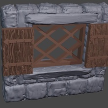 dungeon stone square windows tabletop rpg terrain openforge tiles d&d pathfinder dungeon-stone 3d print model - Mito3D