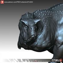 carnotaurus bestia dino dinosauro Drago mostro cacciatore miniatura tavolo 3d print model - Mito3D