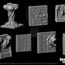 dark cult chterr- fagn openlock set toys & games modular miniature minis dungeon tiles walls occult chtulhu 3d print model - Mito3D