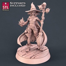 witch toys & games stl human miniatures rpg character magic miniature tabletop wargame d&d dnd ladie stlminiatures 3d print model - Mito3D