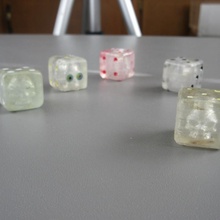 embedded skull dice transparent 3d printing board die game tabletop d6 3d print model - Mito3D