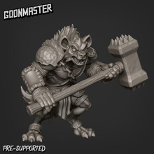 gnoll hammer toys & games mini warhammer miniature tabletop werewolf sledge hyena tribe savage 2h 3d print model - Mito3D