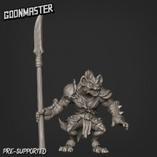 gnoll spear toys & games mini wargaming miniature tabletop werewolf beastman hyena tribe savage goon 3d print model - Mito3D