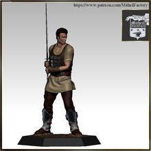 human swordman toys & games sword tabletop 3d print model - Mito3D