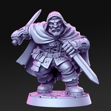 orwin - dwarf assassin 32mm dnd toys & games blades hood rn estudio 3d print model - Mito3D