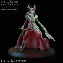 lady krampus - pre supported toys & games christmas demon devil santa winter satan witch holiday dnd 75 tiefling pathfinder solstice yule 3d print model - Mito3D