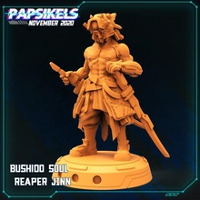 bushido soul reaper jinn toys & games cyberpunk samurai swordsman 3d print model - Mito3D
