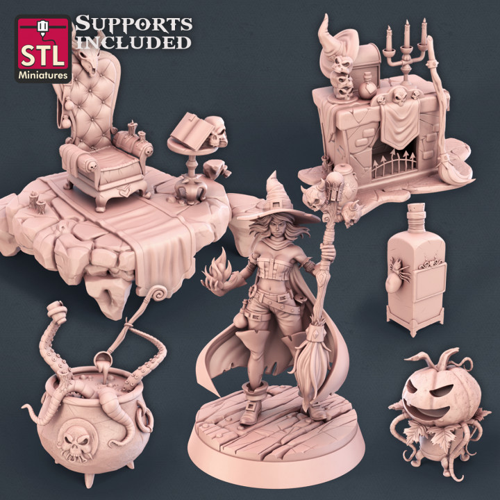 strega impostato tavolo decorazione fantasia Halloween giochi guerra Magia oggetti scena d dnd 3D print model - Mito3D