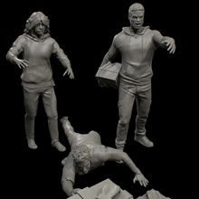zombie shoppers tabletop christmas gift undead winter snow dead holidays walkingdead rot 3d print model - Mito3D