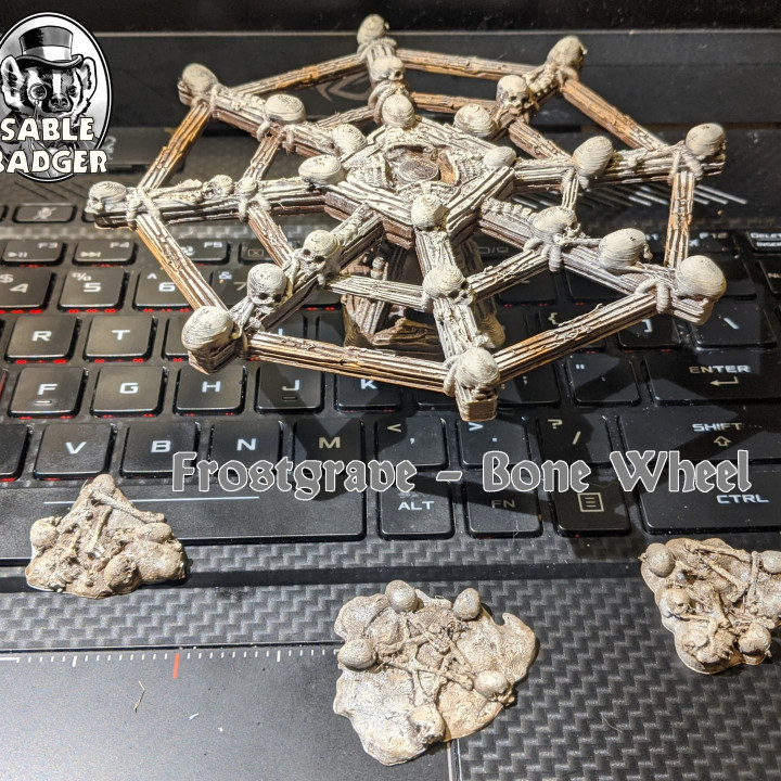 Frostgrave osso roda terreno espalhar brinquedos jogos 3D print model - Mito3D
