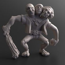 ettin pre-supported toys & games giant curly 32mm moe ral partha threeheaded stooges larry 3d print model - Mito3D