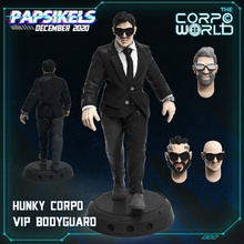 hunky corpo vip bodyguard toys & games black men suit agent group bussiness 3d print model - Mito3D
