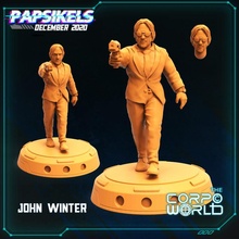 John hiver jouets Jeux noir Hommes costume assassin méchant 3d print model - Mito3D