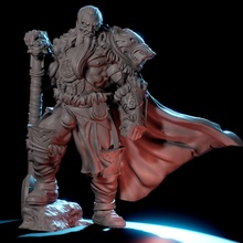 barbarian chieftain toys & games axe fighter hero human leader rpg character male tabletop general dnd presupported 3d print model - Mito3D