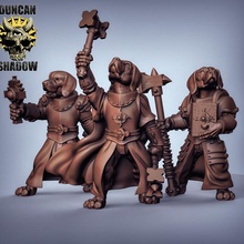 beagle clerics pre supported toys & games dog rpg dungeonsanddragons dnd cleric pathfinder tabletopgames anthropomorphic dogfolk humblewood burrowsandbadgers 3d print model - Mito3D