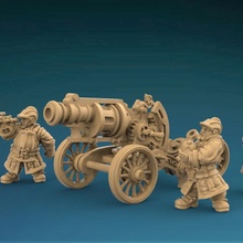 enano repitiendo canon juguetes juegos fantasía miniatura mesa artillería juego guerra medfan 3d print model - Mito3D