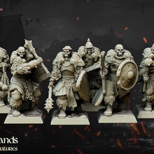 undead blackwatch core unit - highlands miniatures toys & games army skeleton vampire warhammer dead tabletop wargame north warriors count kingsofwar axes northern skeletons maces 3d print model - Mito3D