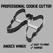 angel's wings cookie cutter & garden christmas food angel cookiecutter 3d print model - Mito3D
